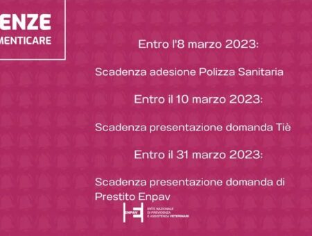 Tutte le scadenze ENPAV da ricordare